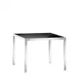 Tavolino - couleur aluminium - Structure en métal chromé, plateau en verre trempé - Modèle 1653-B01T-x