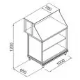 COMPTOIR PIZZA BAR ET GASTRONOMIE NEUTRE - PANNEAU SEMI-FINI - MOD. BNB1000231VB - VERRE BAS - FAIBLE. Cm L 100 x P 65 x h 120 - NORME CE