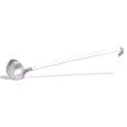 LOUCHE MONOBLOC POUR SAUCES ÉQUIPÉ DE 2 BECS VERSEURS EN ACIER INOX - CAPACITÉ 0,07 L - LONGUEUR POIGNÉE 31 cm - DIMENSIONS ø 6,5 cm
