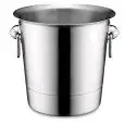 SEAU À CHAMPAGNE EN ACIER INOX ÉQUIPÉ DE ANNEAUX - DIMENSIONS ø 190 x h190 mm