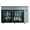 DISTRIBUTEUR DE VIN AU VERRE ET MACHINE À AZOTE - Mod VINO 6 - Plug & Play - Structure en acier inoxydable AISI 304 - Capacité : 6 bouteilles disposées en ligne, deux compartiments de 3 bouteilles chacun - Alimentation 220/240V/1/50 Hz - Dimensions cm L 8