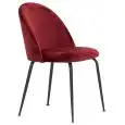 Sedia - couleur rosso - Structure en métal verni, seduta e schienale imbottiti, rivestimento en velluto - Modèle 1761-JB1-R