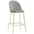 Sgabello - couleur Gris - Structure en métal ottonato, seduta e schienale imbottiti, rivestimento en velluto - Modèle 1764-J01LG-01