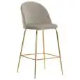 Sgabello - couleur Gris - Structure en métal ottonato, seduta e schienale imbottiti, rivestimento en velluto - Modèle 1764-JA6LG