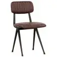Sedia - couleur marron - Structure en métal verni, seduta e schienale imbottiti, rivestimento en ecopelle - Modèle 1777-M18-M