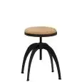 Sgabello - couleur noir;marrrone - Structure en métal verni, seduta regolabile en bois - Modèle 1780-M52-SUG
