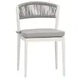Sedia - couleur blanc - Structure en aluminium verni, schienale en corda, cuscino idrorepellente - Modèle 1788-MB2W-01