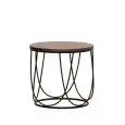 Tavolino - couleur noir;marron - Structure en métal verni, plateau en bois - Modèle 1800-MT48