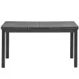 Table - couleur noir - Structure en aluminium verni, plateau extensible en verre trempé anti-rayures - Modèle 1807-SD80N