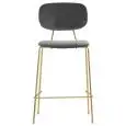 Sgabello - couleur gris - Structure en métal ottonato, seduta e schienale imbottiti, rivestimento en velluto - Modèle 1867-FR06G