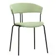 Sedia - couleur verde - Structure en métal verni, seduta e schienale imbottite, rivestimento en tessuto - Modèle 1904-RD03V-01