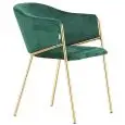 Poltroncina - couleur verde - ​Structure en métal ottonato, seduta e schienale imbottiti, rivestimento en tessuto o velluto - Modèle 1938-UK01-verde-velluto