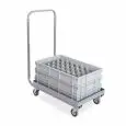 Chariot pour casiers de lave-vaisselle - Mod. 2202P - Base et poignée en acier inoxydable - Dimensions cm 71 x 42 x 95 h