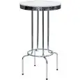 Table - couleur aluminium;blanc - Structure en métal chromé, pieds réglables, plateau en poliestere - Modèle 224-TB009