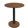 Table à dessus rond - finition cuivre - Colonne noire - Modèle 227-HPR-403 - avec base H 73 cm