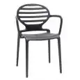 CHAISE COKKA AVEC ACCOUDOIRS - MOD. 2280 - STRUCTURE EN POLYPROPYLÈNE RECYCLABLE RENFORCÉ FIBRE DE VERRE, MOULAGE PAR INJECTION DE GAZ ("AIR MOULDING") - POUR USAGE À L’INTÉRIEUR ET À L’EXTÉRIEUR – EMPILABLE – DIM. L 58 x P 53 x H 85 cm - NORME CE