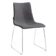 CHAISE POP ZEBRA - MOD. 2641 - STRUCTURE DE TRAÎNEAU EN TIGE D'ACIER ø 11 mm CHROMÉE OU PEINT ANTHRACITE - COQUE REMBOURRÉE AVEC NOYAU EN POLYCARBONATE ANTICHOC - À USAGE INTERNE - DIM. cm L 51 x P 53 x H 80 - NORME CE