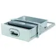 TIROIR À CAFÉ EN ACIER INOXYDABLE - Ligne 3000 - Mod. 3074 + 1074/C - Bac pour éliminer les résidus liquides - Trou de table cm L 34,7 x 13 H - Profondeur du tiroir de 40,5 cm