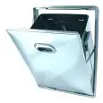TRÉMIE DE DÉCHETS EN ACIER INOXYDABLE - Ligne 3000 - Mod. 3075/11 - Bac étanche pour éliminer l'écoulement des résidus liquides - Récipient interne soudé - Trou de table cm L 43,7 x P 31 x H 59,2