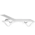 Lettino - couleur blanc - Structure en aluminium verni e polypropylène, tessuto en textilene, ruote posteriori - Modèle 439-P78-aperto