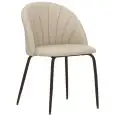 Sedia - couleur beige - Structure en métal verni, seduta e schienale imbottiti, rivestimento en ecopelle, pieds réglables - Modèle 467-DC92B-beige-pelle