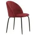 Sedia - couleur rosso - Structure en métal verni, seduta e schienale imbottiti, rivestimento en ecopelle, pieds réglables - Modèle 467-DC92B-rosso-velluto