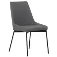 Sedia - couleur gris - Structure en métal verni, seduta e schienale imbottiti, rivestimento en tessuto o ecopelle - Modèle 470-noir-gris