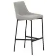 Sgabello - couleur gris - Structure en métal verni, seduta e schienale imbottiti, rivestimento en tessuto o ecopelle - Modèle 474-gris-tessuto