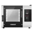 FOUR Â GAZ COMBINÉ À CONVECTION ET VAPEUR AVEC COMMANDES TOUCH SCREEN - Cod. BISTROT 465G - CONVIENT POUR BOULANGERIE ET PÂTISSERIE - Capacité plaques n. 4 40 x 60 cm ou 46 x 66 cm- Puissance kW 12 -Voltage230 V 50/60 Hz MONOPHASE - Température max °C 270