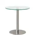 Table - couleur aluminium - Base en acier inox chromé, plateau en verre trempé, Épaisseur 12 mm - Modèle 537-CS205-new-01