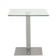 Table - couleur aluminium - Base en acier inox chromé, plateau en verre trempé, Épaisseur 12 mm - Modèle 538-CS206-new-01