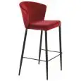 Sgabello - couleur rosso - Structure en métal verni, seduta e schienale imbottiti, rivestimento en velluto - Modèle 540-AV012-bordeaux-velluto