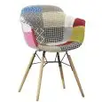 Poltroncina - couleur fantasia - Structure en bois de hêtre e métal verni, scocca imbottita, rivestimento en tessuto - Modèle 543-BX02