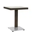 Table - couleur marron - Structure en aluminium, rivestimento en piattina di polyéthylène, plateau en verre trempé, base en aluminium - Modèle 560-CTS0022M-01
