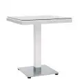 Table - couleur blanc - Structure en aluminium, rivestimento en piattina di polyéthylène, plateau en verre trempé, base en aluminium - Modèle 560-CTS0022W