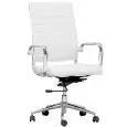 Poltrona ufficio - couleur blanc - Structure en métal chromé, seduta imbottita, rivestita en ecopelle - Modèle 605-ZWH1-blanc