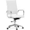 Poltrona ufficio - couleur blanc - Structure en métal chromé, seduta imbottita, rivestita en ecopelle, schienale en textilene - Modèle 610-ZWH3-blanc