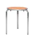 Table - couleur aluminium - Structure en aluminium, plateau en doghe di bois - Modèle 678-MTW011A
