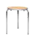 Table - couleur aluminium - Structure en aluminium, plateau en doghe di bois - Modèle 678-MTW011A-01