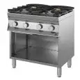 CUISINE À GAZ - Mod. 7DGMH4B/12 - 4 FEUX - COMPARTIMENT OUVERT - FLAMME PILOTE - Dimensions L 80 x P 70 x H 85/90 cm - Norme CE