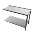 TABLE DE SORTIE POUR LAVE VAISSELLES À CAPOT- MOD. 7PL120 - DROITE/GAUCHE - AVEC TABLETTE INFÉRIEURE - Dim. 120 x 70 x h 85 cm- Pour lave vaisselles mod. X150E, X160E ed SM150TH, SM160TH