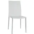 Sedia - couleur blanc - ​Structure en métal chromé, seduta e schienale imbottiti, rivestimento en ecopelle - Modèle 821-RF49CW