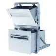 TRÉMIE À CAFÉ AVEC COLLECTE EN INOX - Ligne 8 - Modèle 8TDC - Bac étanche pour éliminer l'écoulement des résidus liquides - Récipient extractible pour l'élimination des marcs - Trou de banc de cm L 34,5 x P 35,5 x 59,2 H