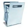 TRÉMIE DE DÉCHETS EN ACIER INOXYDABLE - Ligne 8 - Modèle 8TR60 - Bac étanche pour éliminer l'écoulement des résidus liquides - Récipient interne soudé - Trou de banc de cm L 44,2 x P 31,5 x 60,2 H