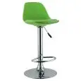 Sgabello - couleur Verde - Structure en métal chromé, seduta en polypropylène, cuscino en ecopelle - Modèle 997-k3004