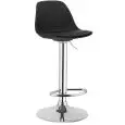 Sgabello - couleur noir - Structure en métal chromé, seduta en polypropylène, cuscino en ecopelle - Modèle 997-K3001-N