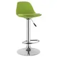 Sgabello - couleur Verde - Structure en métal chromé, seduta en polypropylène, cuscino en ecopelle - Modèle 997-K3001-V