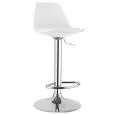 Sgabello - couleur blanc - Structure en métal chromé, seduta en polypropylène, cuscino en ecopelle - Modèle 997-K3001-W