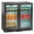 VITRINE RÉFRIGÉRÉE EN ACIER PEINT ET EN ALUMINIUM - POUR LES BOISSONS - Mod. AK191BB - VENTILÉE - CAPACITÉ de 175 litres - 2 PORTES EN VERRE - TEMPÉRATURE +2° / +8°C - Dimensions cm L 90 x P 50 x 84 H - Norme CE
