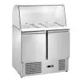 SALADETTES RÉFRIGÉRÉE EN ACIER INOX - Mod. AK940G - STATIQUE - GASTRONORM 1/1 (cm 53 x 32,5) - N. 2 PORTES RÉFRIGÉRÉES - THERMOSTAT NUMÉRIQUE - TEMPÉRATURE +2º/+8ºC - Dim. 90 x  70,5 x h 129,5 cm - Norme CE